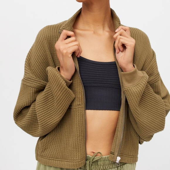 BDG Jackets & Blazers - Urban Outfitters BDG Leo Waffle Zip Front Sweater